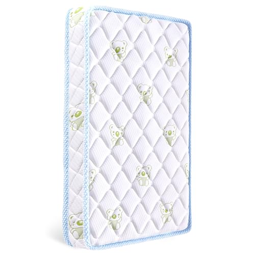 Image of Letmxiu Premium Crib & Toddler Mattress, 100% Knitted Fabric, Premium Fleece Surface-Hypoallergenic, Soft Breathable, 5" Thick-Firm and Optimal Support, Non-Toxic Crib Mattress for Crib & Toddler Bed