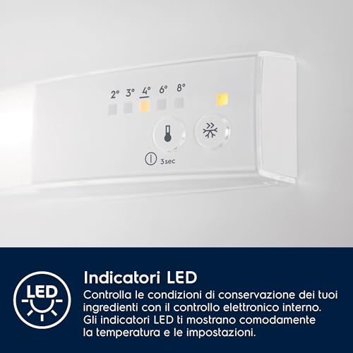 Electrolux ColdSense 500 Frigocongelatore da Incasso ENS5LE18S, 177,2 cm Tecnologia LowFrost, FastFreeze, Controllo Elettronico Interno, Capacità 271 Litri, 1772x546x549 mm, Bianco - 4