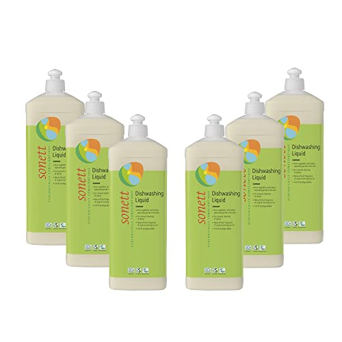 Image of Sonett Organic Dishwashing Liquid Organic 100% Biodegradable Lemon, 34 Fl.Oz (Pack of 6) Certified Organically GrownCer