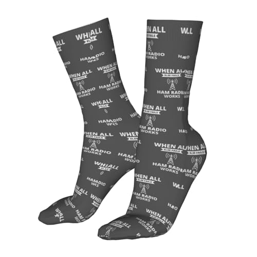 Ham Radio Operator Casual Calf Socks for Men's and Women's Soft Comfortable Winter Warm3