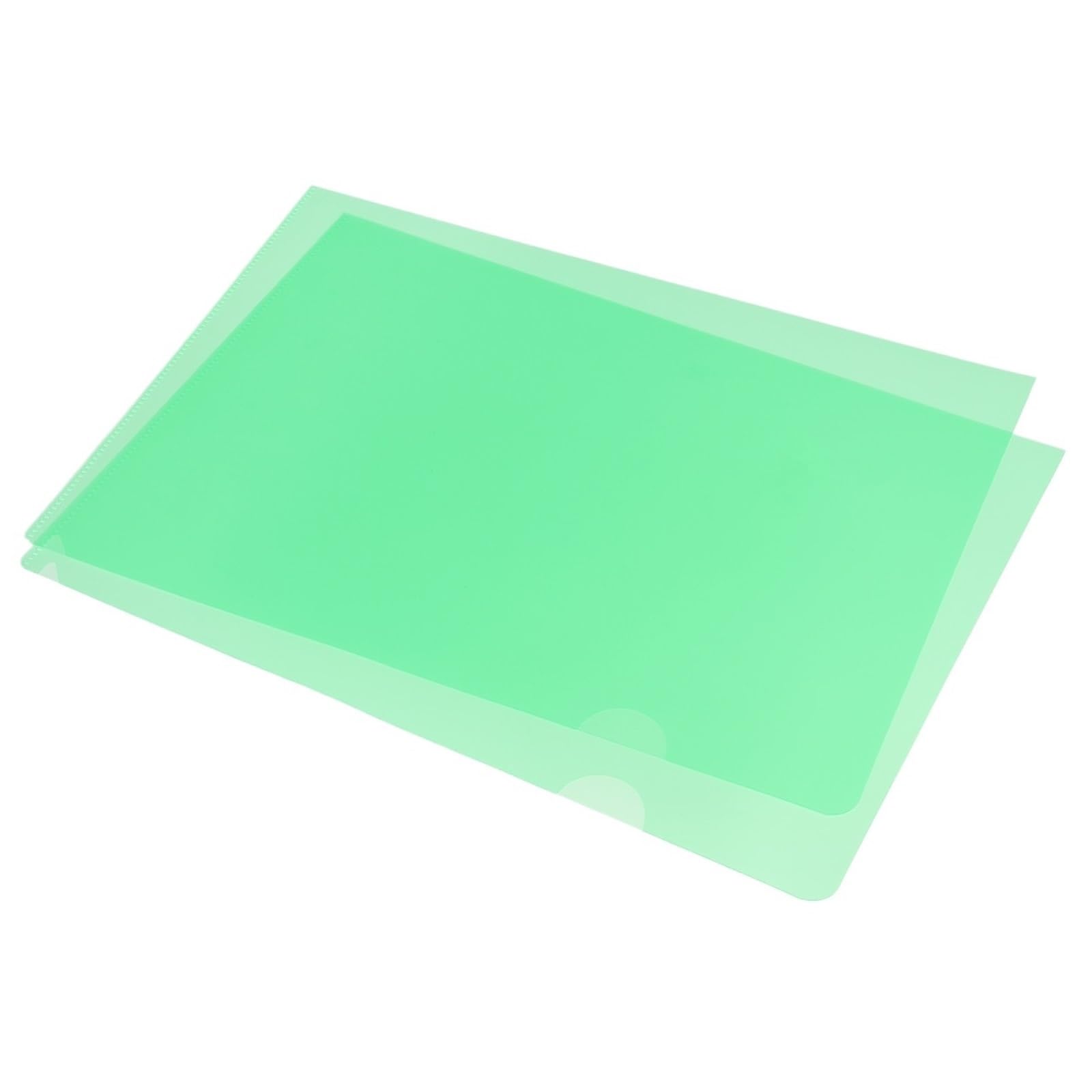 24 Stück L-Typ-Ordner, A4, Kunststoff-Datei-Projekttaschen, Ordner, durchsichtiges Papier, Dokumentenhülle, Schul- und Bürobedarf für Datei Prüfungspapier(Green)