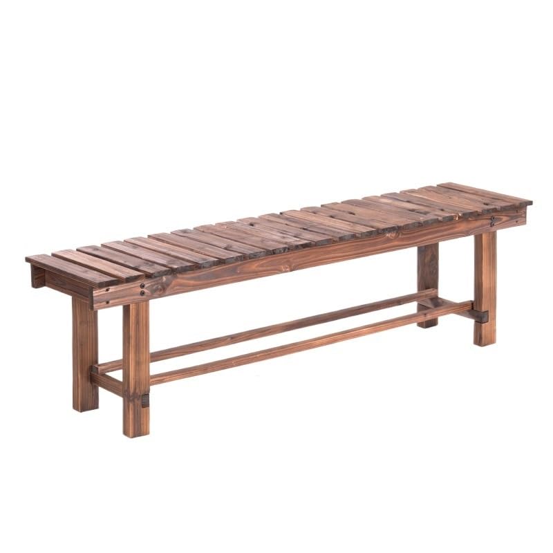 Banc de jardin en bois massif TUSUOD avec assise d'extérieur pour balcon