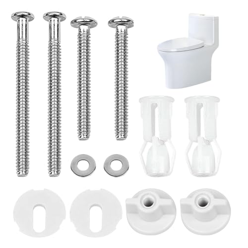 Xiciki 2 Pairs Toilet Seat Fittings Kit Toilet Seat Screws Universal Toilet Seat Fixing Kit Bolts Toilet Seat Hinges Bolt Nut Expanding Rubber Screws and Bolts for Toilet Covers Replacement