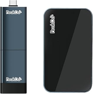 PeakDo Wireless HDMI Extender, FHD 0 Latency Wireless HDMI Transmitter and Receiver Kit, 60GHz mm-Wave 1080P Wireless HDMI Adapter for Meeting, Gaming, Live TV, Phone, Etc. Plug and Play