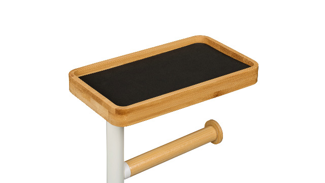 Relaxdays Piantana Portarotolo, Portascopino & Portariviste, Accessori Bagno Scopino Rotolo Riviste 70x25 5x20 Cm Nero 85400720