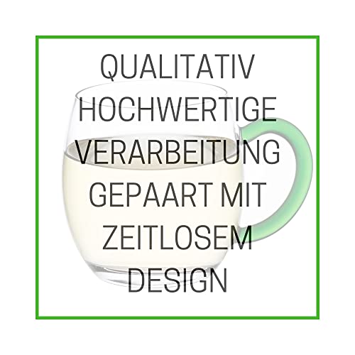 Rotweingläser Novaliv 6er Set mit grünem Henkel 250 ml
