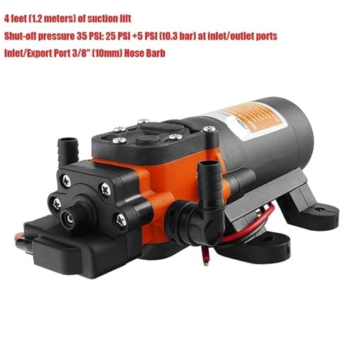 Bomba de diafragma para barcos y duchas de caravanas con motor de 24V 3