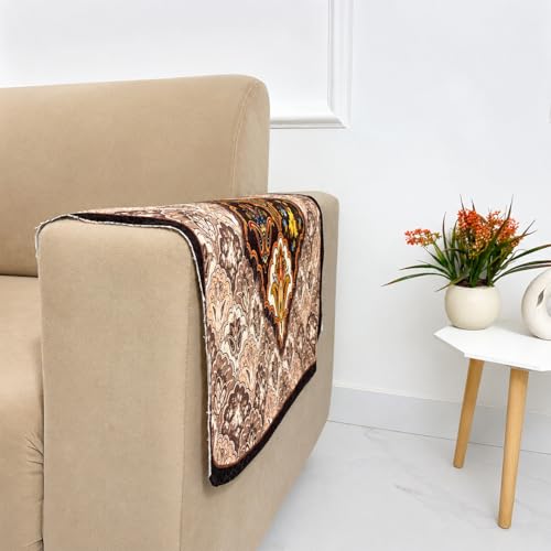 Image of Homerz Premium 'Maharaja Paradise Series' Sofa Cover | Net Fabric Sofa Cover | Washable, Anti-Dust Backed & Wrinkle Resistant Cover (Noor Mahal, 2 pc Armrest, Armrest)