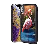 Elgzigok Black TPU Case Fits iPhone Xs Max with Flamingo-aa18 Pattern Design Black Soft TPU Slim Fit Anti Scratched Protection Cover Case for iPhone Xs Max