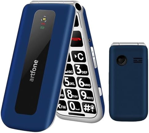 artfone F20 Blue – 2G gsm Flip Mobile Phone for Elders丨Buttons an...