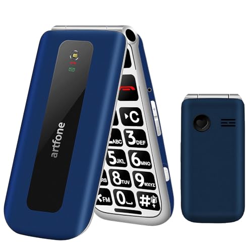 artfone F20 Azul - 2G gsm Teléfono móvil de Tapa para Mayores丨Botones y Teclas Grandes丨Pantalla 2,4' 丨Llamada Rápida丨Movil para Mayores丨Botón SOS丨Bateria 1300mAh丨Doble SIM丨USB-C丨Volumen Alto丨Bluetooth