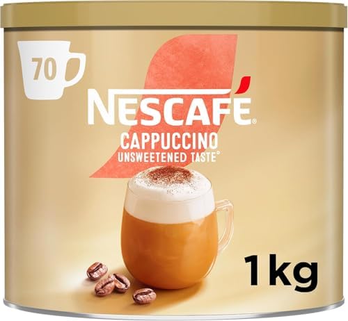 NESCAFÉ Cappuccino Unsweetened Taste Instant Coffee 1kg Tin, Pack...