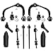 Detroit Axle - Complete 12-Piece Front End Upper Control Arm Tierod Sway Bar Link Suspension Kit for 2005 2006 2007 2008 Ford F150 F-150 and Lincoln Mark LT 4WD 4x4