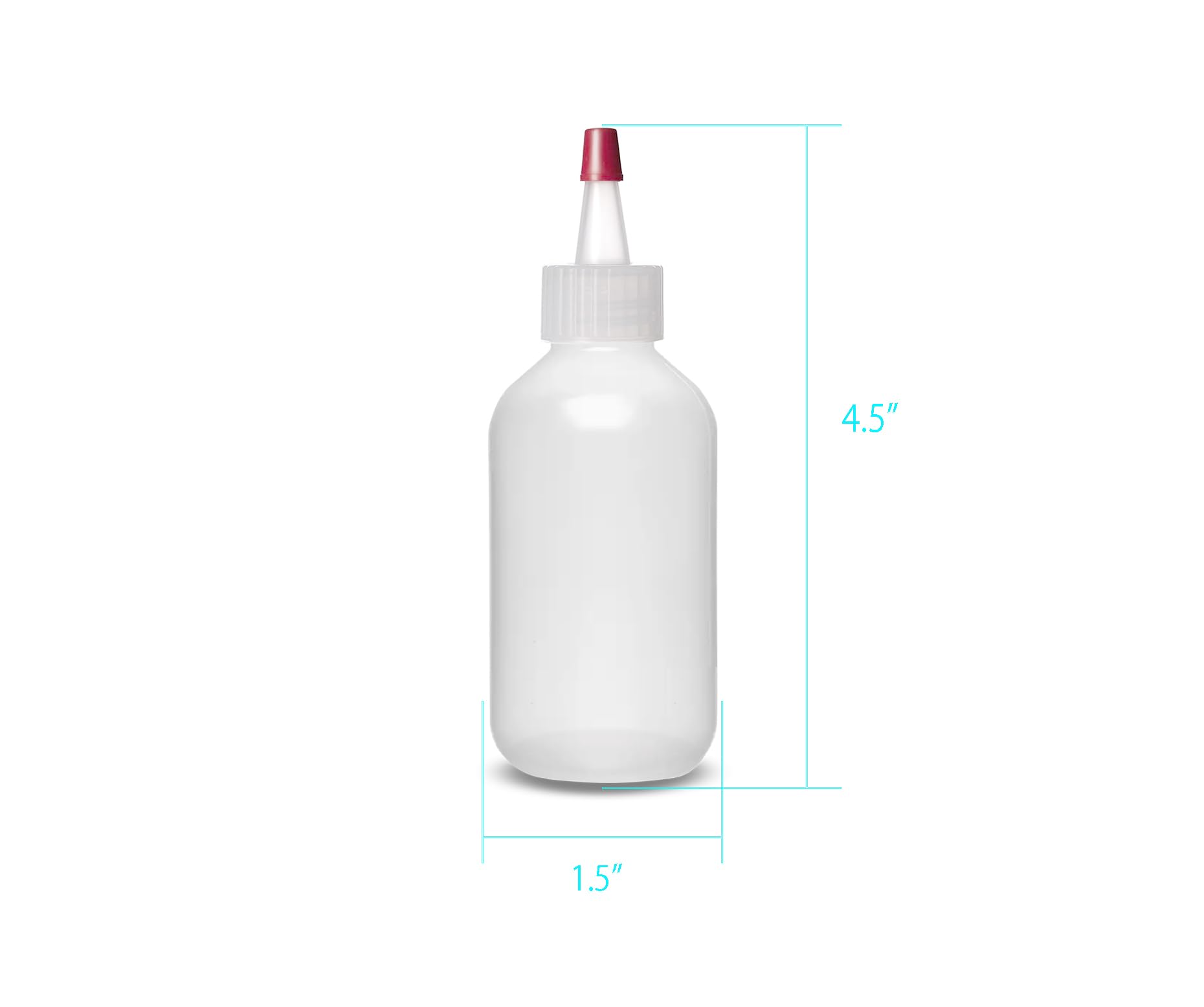 ljdeals 2 oz Plastic Squeeze Bottles with Yorker Caps, for condiments, hair color, glues, paints, craft, sauce and more...Pack of 6, BPA Free, Made in USA - Image 3