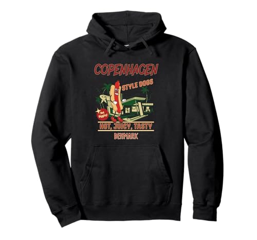 COPENHAGEN Style Dogs Hot Diggity Juicy Tasty Retro Pullover Hoodie