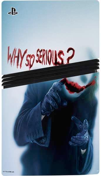 Skinit Decal Gaming Skin Compatible with PS5 Pro Bundle - Officially Licensed The Dark Knight Why So Serious Design