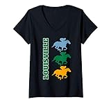 Womens Louisville Kentucky Horse Racing V-Neck T-Shirt