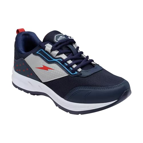 Image of BRUTON Men's 971 Blue Synthetic Leather with EVA Sole Sports Shoes -8 UK