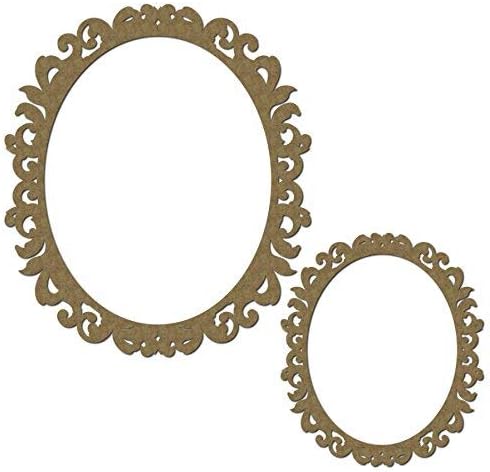 Fancy Scrapbook Oval Frame - Laser Cut Chipboard - 2 Piece Set