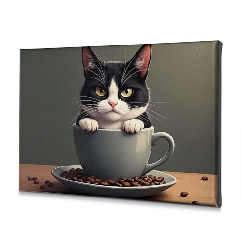 Toile murale chat pour salon : créez une ambiance café cosy chez vous