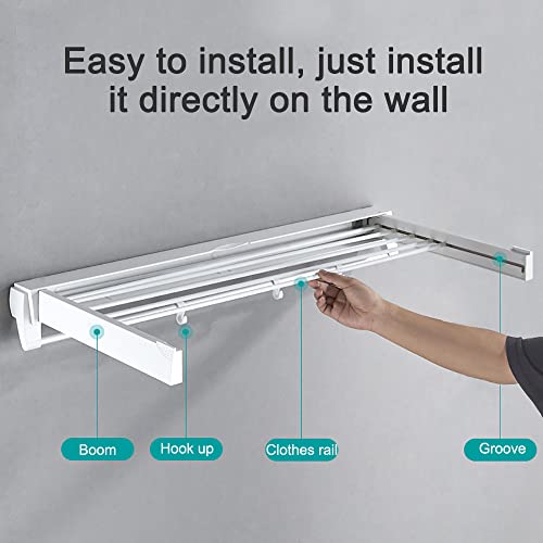 Corde à linge extensible alu pour étendoir à linge pliable extérieur - 4