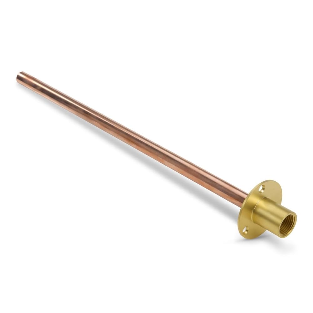 LavaTap Outside Tap Wallplate Through Wall Flange 15 mm Copper Pipe 1/2 Inch BSP Female Connector for Garden Tap Outdoor Tap Installation (600mm)