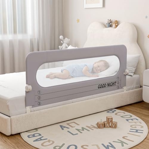 Toddler Bed Rails for Baby, 60in Foldable Bed Rail for Toddlers, Portable Baby Bed Rails Guard Bumper for Twin, Queen, King, Full Size Beds
