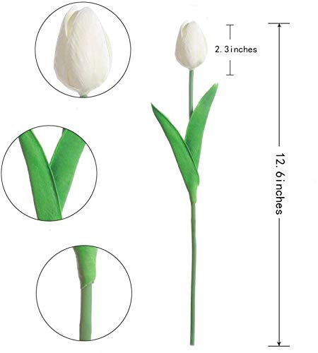 Plobach 30 Pcs Multicolor Tulips Artificial Flowers Fake Tulip Stems Real Touch Pu Tulips For Spring Wreath Wedding Bouquet Centerpiece Floral Arrangement Table Décor #TOP3