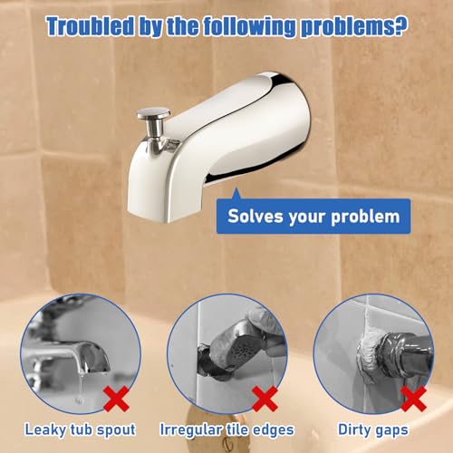 SOEKAVIA Slip on Tub Spout Kit, Compatible with American Standard 8888026.002 Tub Spout Bathroom Bathtub Faucet, Fits 1/2\" Copper Water Tube(5/8\" Diameter), 5/32\'\' Hex Wrench Included (Chrome,1 Pack)