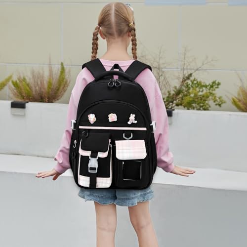 GeeWin Conjunto de mochila escolar para meninas adolescentes, mochila com lancheira isolada combinan