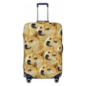 OUSIKA Mr Doge Meme Bagagehoes, stofdichte reiskoffer, beschermer, kofferhoes voor reisbagage (18-32 inch), Zwart, M