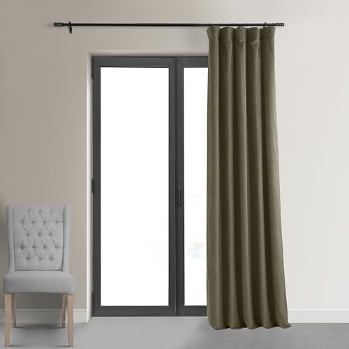 HPD Half Price Drapes Signature Velvet Thermal Blackout Curtains for Living Room 84 Inch Long (1 Panel) Rod Pocket Insulated Blackout Curtains for Bedroom Window Curtains, 50W x 84L, Denver Taupe by HPD Half Price Drapes - Image 7