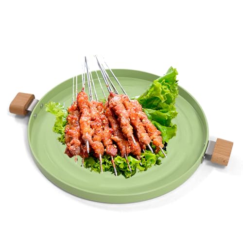 Sartén para , antiadherente, sin humo, utensilios de cocina, para hornear, barbacoa, estufa, parrilla con asa para acampar