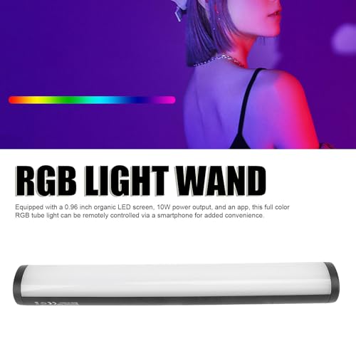 Różdżka świetlna RGB, Ręczna Wideo z magnetyczną diodą LED, 2700 K do 6500 K, Kontrolowana Przez aplikację, Otwór na śrubę 1/4 Cala, do Fotografii z 12 Wstępnie Ustawionymi