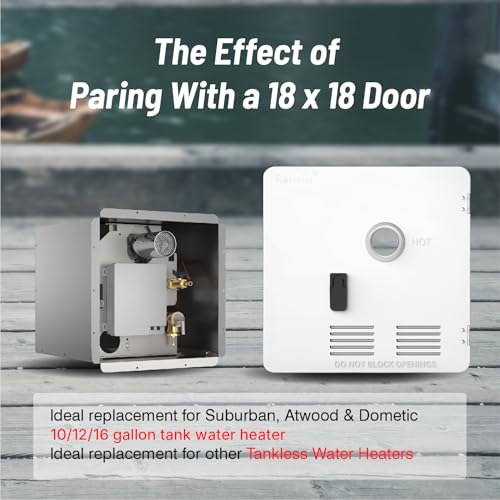 Vancepic 18" × 18" RV Water Heater Door Kit, Black, Compatible RV Tankless Water Heaters (Door Only) by VancEpic - Image 3