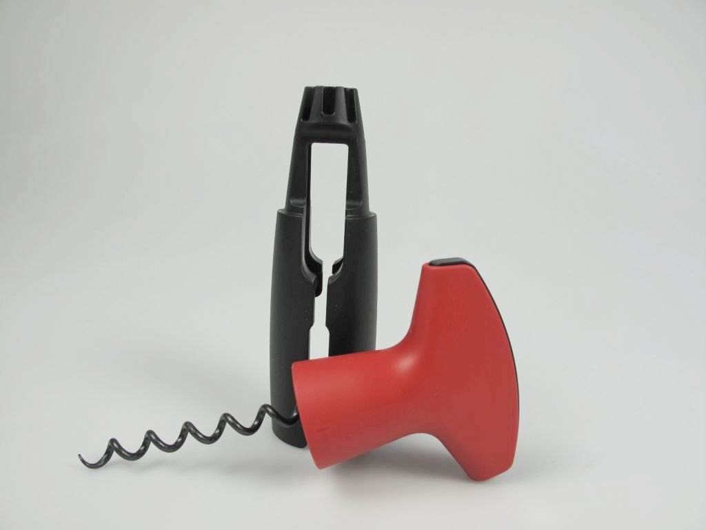 TUPPERWARE Küchenhelfer Öffner Flaschengeist rot-schwarz Korkenzieher P 21249