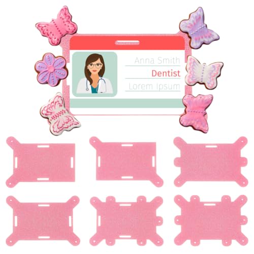 Porte-badge rose pailleté lot de 6, cadeau idéal pour étudiante infirmière et collègues