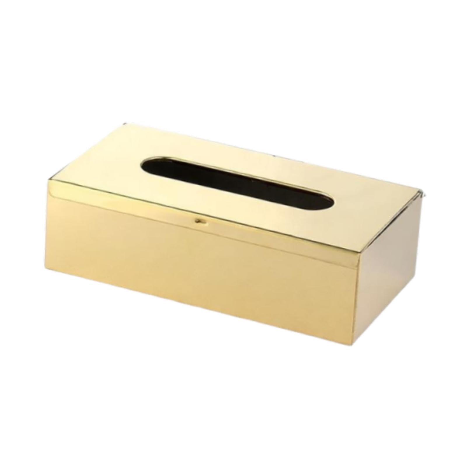 Caja de Pañuelos de Acero Inoxidable Resistente a La Corrosión, Dispensador de Servilletas Rectangular, Almacenamiento Práctico para Manteles Individu, Gloden, Individual