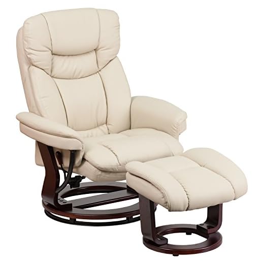 Comfortable Leather Recliner with Ottoman