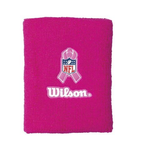 Wilson Wristbands with Nfl Bca Logo (Pink, 2-Inch)
