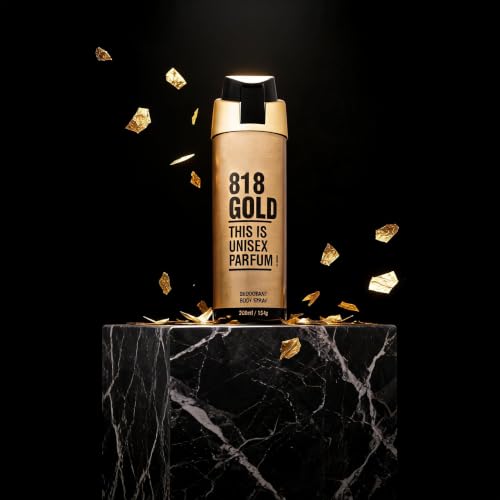 Image of HP 818 Gold Deodorant for Men, 200 ml | Luxurious, Rich - Amber scent eau de parfum | Long-lasting Men's perfume | Best for Special Occasions Gift For Brother | Gift For Friends
