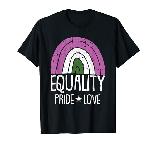 Uguaglianza Pride Love Gender-queer Rainbow Flag LGBT-Q Ally Maglietta