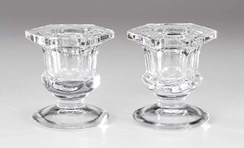 Darice Clear Glass Taper Candle Holders: 2.25 inches Tall, 2 Pack Votive, 0