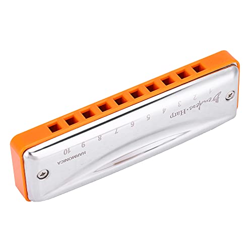 Bediffer KONGSHENG Benders Harp Harmonica Blues 10 Trous 20 Tons pour Débutants et Professionnels, Instrument de Musique en do Majeur pour la Relaxation, Acier Inoxydable + Résine, Noir (Orange) – vue 5