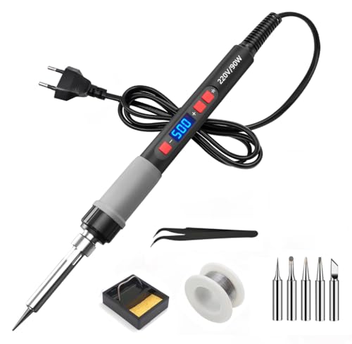ILIBILIB Lötkolben-Set, 90 W, einstellbare Temperatur, 356-932 °F/180-500 °C, digitales...