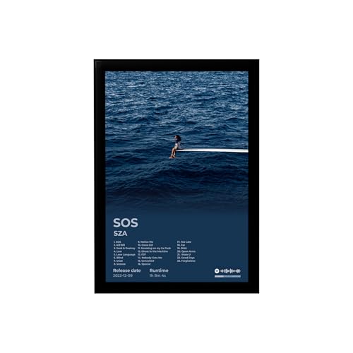 Image of BLINKART Ctrl - SOS Wall Photo Frames | Wall Art for Bedroom, Living Room, Studio or Office | Album Cover Print with Spotify Song Link QR Code | Gift for Fans - 8x12 In