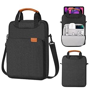 MoKo 9-11 Tablet Shoulder Sleeve Bag, Fits 11inch iPad Air M3, iPad A16 2025, iPad10/9/8th 10.2, Surface Go 3/2 10.5, Tab S8/S9 11, Polyester Bag with Concealed Hand Strap, Black & Gray