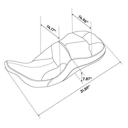 image for XFMT Brown Motorcycle Driver Passenger Seat For Harley Touring Road Ki