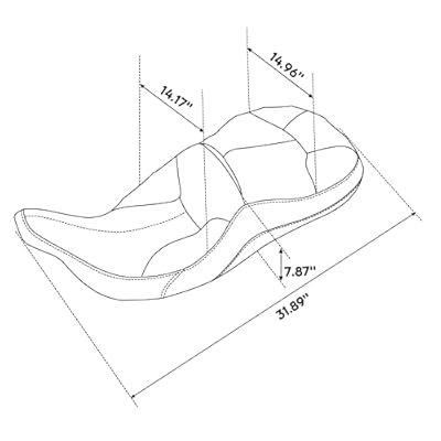 XMT-MOTO Driver Passenger Seat Cushion Fit for Harley Davidson Touring Electra Glide Classic 1997-2007