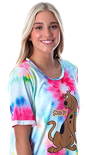 Intimo Scooby-Doo Women's Cartoon Graphic Tie Dye Nightgown Sleep Shirt Pajama Medium Multicolored #TOP1